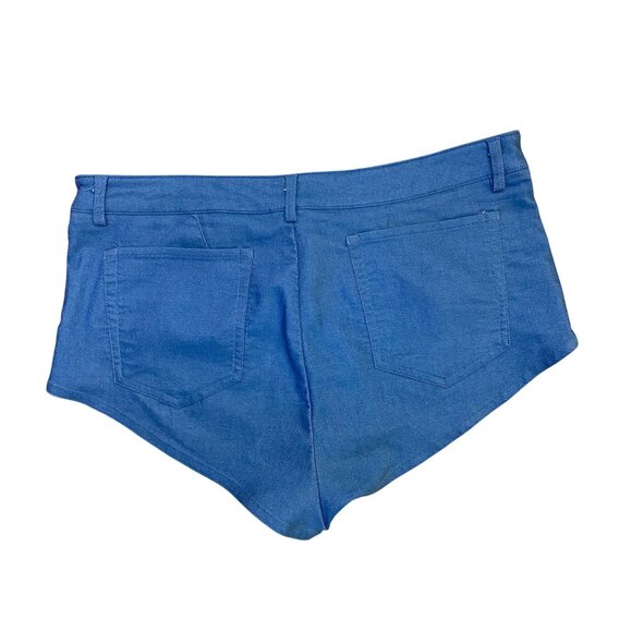 Denim-Look Blue Jean Booty Shorts Size‎ Large Sexy Stripper Western Country Hot - Picture 4 of 7
